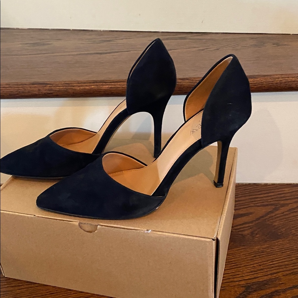 J. Crew Black Sueded D’Orsey Pumps